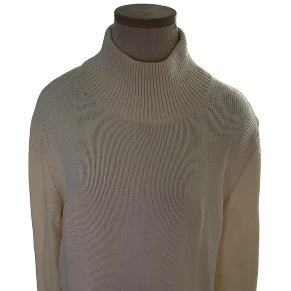 Burberry 100% Wool Cream Turtleneck Sweater Luxurious Knit Women Size M - Picture 5 of 11